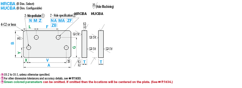 Flat Bars Mounting Plates/Brackets/B Dim. Selectable:Related Image