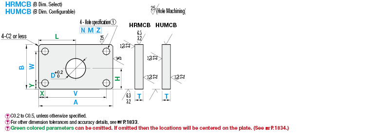 Flat Bars Mounting Plates/Brackets/B Dim. Selectable:Related Image