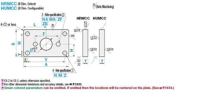 Flat Bars Mounting Plates/Brackets/B Dim. Selectable:Related Image