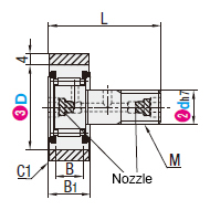 Nylon coated cam follower hex socket on head dimensional drawing