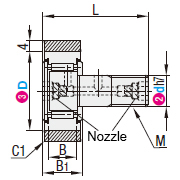 Nylon coated cam follower hex socket on head dimensional drawing