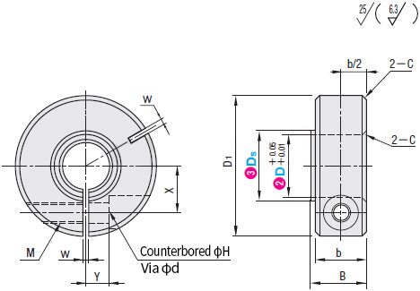 misumi MISUMI shaft collar dowel rings D3 to D40 Specification table