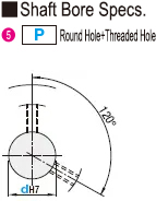 MISUMI timing pulley shaft hole P round hole and threaded hole specifications