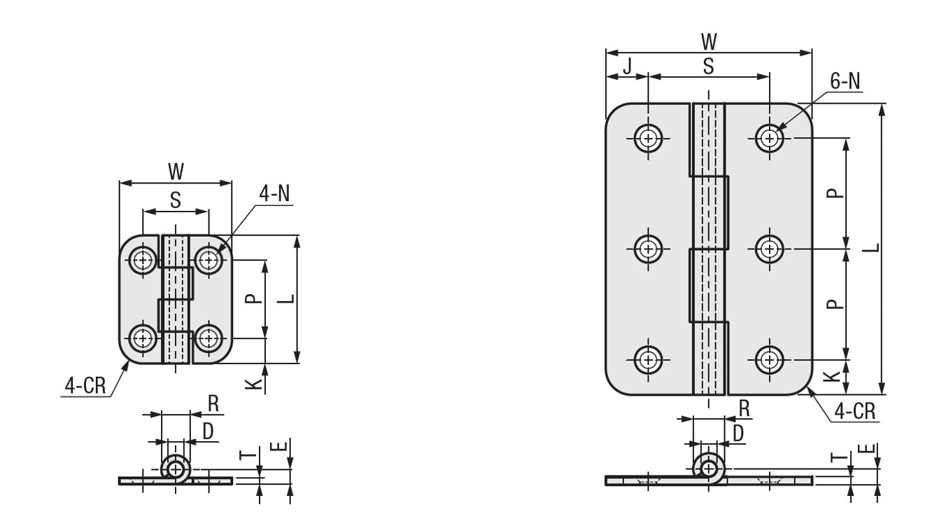 Economic type Butterfly hinge Tapered hole type