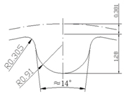 Tooth Profile 3M Specification Drawing of MISUMI Economy series Timing Pulleys