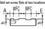 Shaft - One End Tapped with Cross-Drilled Hole / Wrench Flats, Related Image 3_Alteration Details