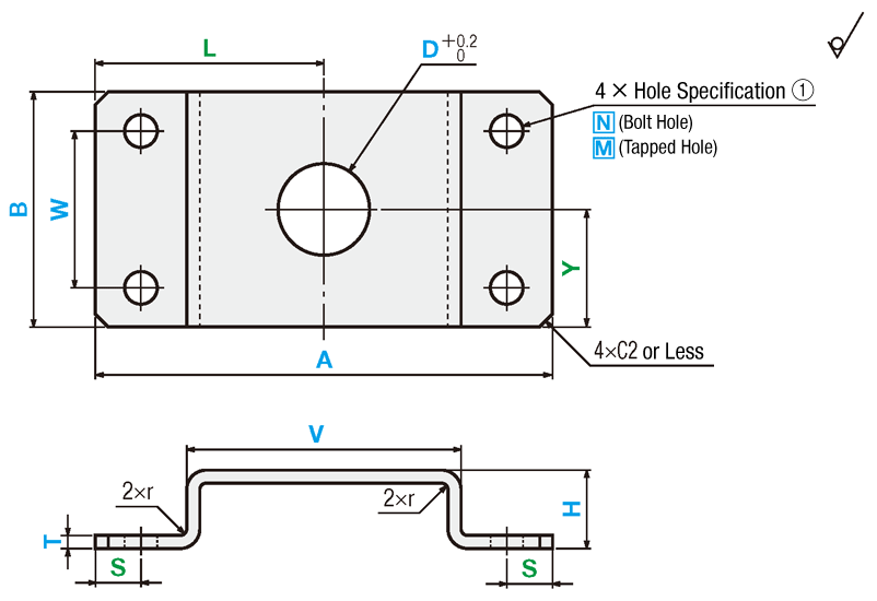 [Clean & Pack]Sheet Metal Mounting Plates / Brackets - Convex Bent Type, BLUES: Related Image