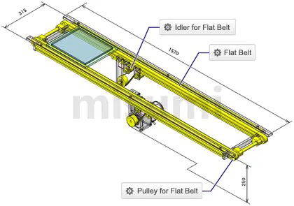 Specifications Drawing of MISUMI Idlers for Flat Belts