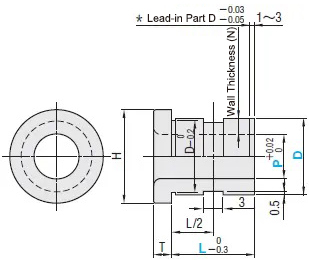 Fixture bushing dimensional drawing and diagram