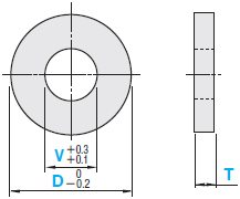 MISUMI Metal Washers, T Dimension Tolerance Selectable, Drawings, Gasket Specifications