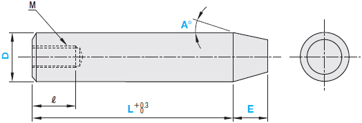 Usage outline of straight rod tapered angle type locating pins Locating Pins