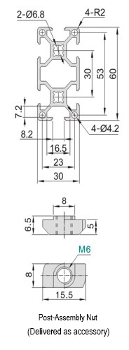 MISUMI belt conveyor manufacturer aluminum profile cross-section aluminium frame