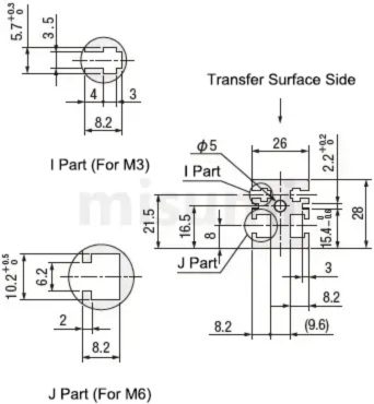 MISUMI belt conveyor manufacturer aluminum profile cross-section aluminium frame