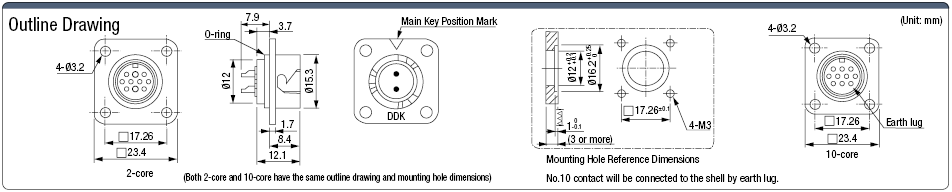 CM10 Waterproof Panel Mount Receptacle (One-touch Lock):Related Image