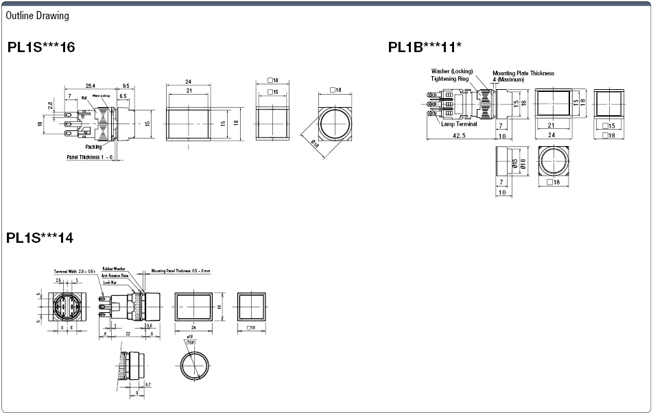 Illuminated Pushbutton Switch Mounting Hole Ø 16:Related Image