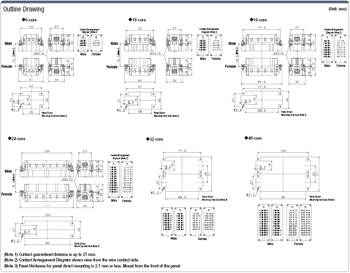 Misumi, Waterproof, E-Model Connector (Crimp Wire Connection):Related Image