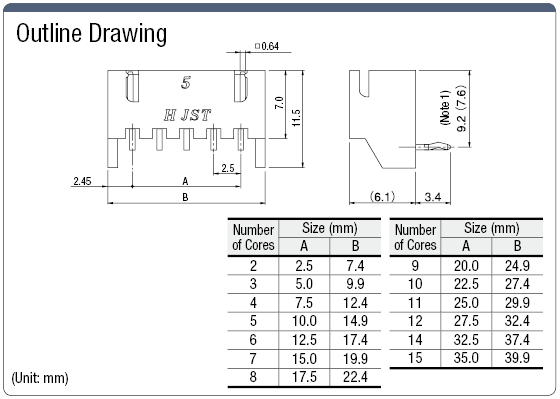 XH Connector Pin Header (Horizontal Mounting):Related Image