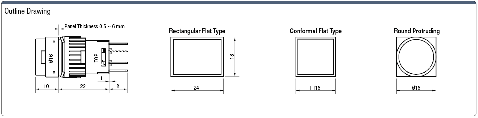 Illuminated Push-button Switch Mounting Hole Ø 16 (Value Product):Related Image