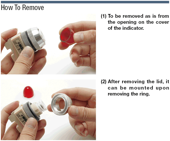 Indicator Lamps, Mounting Hole Diameter: Ø 12, Ø 16, Ø 22, or Ø 30 (Value Model):Related Image