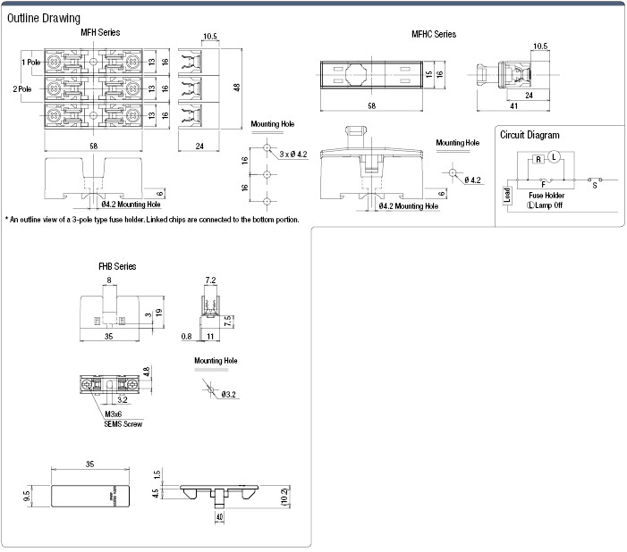 Fuse Holder DIN Mounting / Screw-attached:Related Image