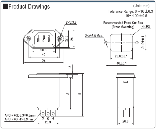 Small Input Plug with Filter (Male): associated image