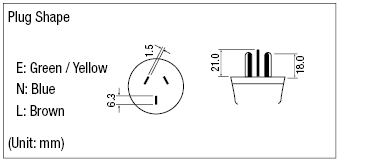 AC Cord - Fixed Length (CCC) - Single-Sided Cutoff Plug:Related Image