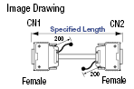 Omron CJ Series-compatible Cable (with Fujitsu/Hirose Power Connectors):Related Image