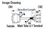 Omron CJ Series-compatible Cable (with Fujitsu/Hirose Power Connectors):Related Image