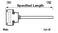 D-Sub Connector Round Cable (with DDK Connectors):Related Image