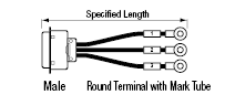 Centronics Discrete Wire Cable with Hooded Connector (with DDK Connector):Related Image