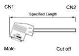 PROFIBUS-Compatible D-Sub Cable with Connector Angle Hood Type (WAGO Connector Used): Related Image