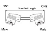 PROFIBUS-Compatible D-Sub Cable with Connector Angle Hood Type (WAGO Connector Used): Related Image