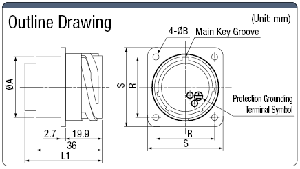 JL05 Waterproof Panel Mountable Receptacle (Bayonet Lock):Related Image