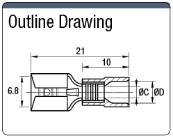 Plug-Model Connector Terminal, 250 Series Female (Fitting Part Exposed Model):Related Image