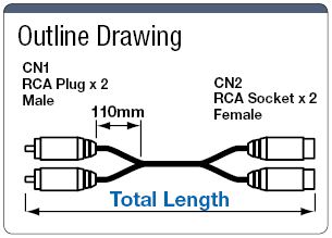 2-Pin RCA Plug Harness (Red, White) For Extension:Related Image