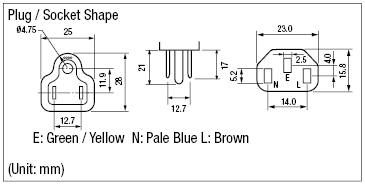 AC Cord - Fixed Length (PSE, UL, CSA) - Double-Ended (3-Nation Simultaneously Authenticated Product):Related Image