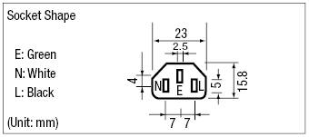 AC Cord - Fixed Length (UL / CSA) - Single-Sided Cutoff Model Socket:Related Image