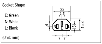 AC Cord - Fixed Length (UL / CSA) - Single-Sided Cutoff Model Socket:Related Image