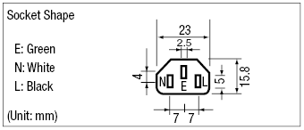 AC Cord - Fixed Length (UL / CSA) - Single-Sided Cutoff Model Socket:Related Image