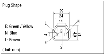 AC Cord - Fixed Length (UL / CSA) - Single-Sided Cutoff Model Plug:Related Image