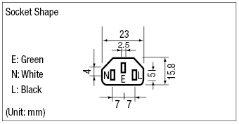 AC Cord - Fixed Length (UL) - Single-Sided Cutoff Model Socket:Related Image