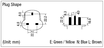 AC Cord - Fixed Length (BS) - Single-Sided Cutoff Model (BF Plug):Related Image