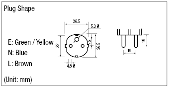 AC Cord - Fixed Length (KS) - Single-Sided Cutoff Model Plug:Related Image