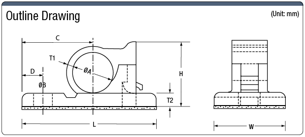 Nylon Cable Clip (One-Touch Mounted):Related Image