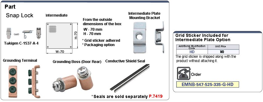 Configurable Size Noise Countermeasure Box Snap Lock Type EMNB EMSB: Related Image