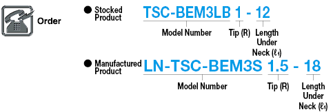 TSC series carbide long neck ball end mill, 3-flute / long neck model:Related Image