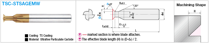 TS Coated Carbide T-Slot Cutter, 4-Flute / Angular:Related Image