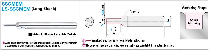 Carbide Straight Blade Square End Mill, 2-Flute, with Chamfering Blade:Related Image