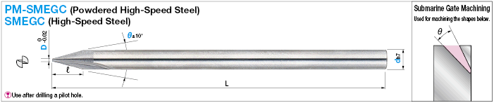 Powdered High-Speed Steel, High-Speed Steel Submarine Gate Drill, with Bottom Blade / 2-Flute, Straight Blade:Related Image