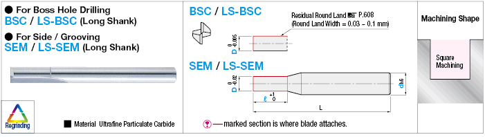 Carbide Straight Blade Square End Mill, 2 Flute:Related Image